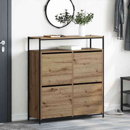 Schuhschrank Eiche handwerklich 100 x 34 x 112 cm Holzwerkstoff