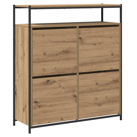 Schuhschrank Eiche handwerklich 100 x 34 x 112 cm Holzwerkstoff