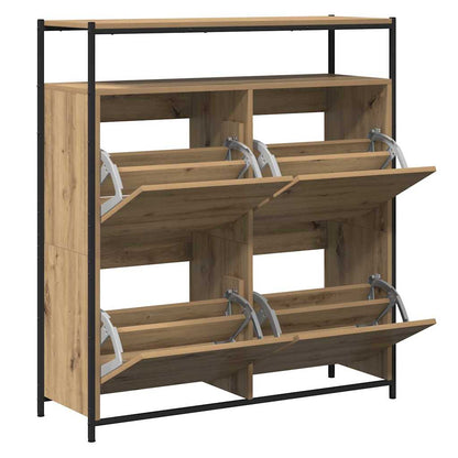 Schuhschrank Eiche handwerklich 100 x 34 x 112 cm Holzwerkstoff