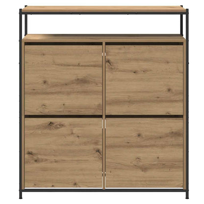Schuhschrank Eiche handwerklich 100 x 34 x 112 cm Holzwerkstoff