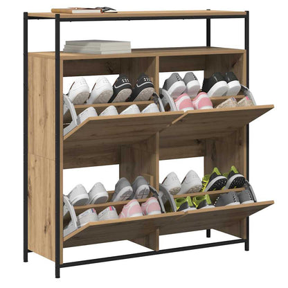 Schuhschrank Eiche handwerklich 100 x 34 x 112 cm Holzwerkstoff