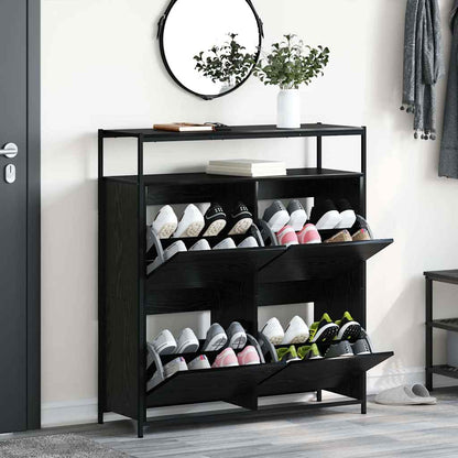 Schuhschrank Schwarze Eiche 100 x 34 x 112 cm Holzwerkstoff