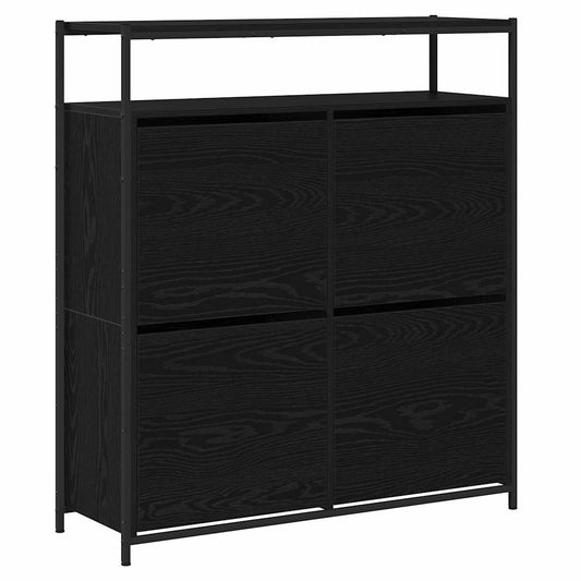 Schuhschrank Schwarze Eiche 100 x 34 x 112 cm Holzwerkstoff