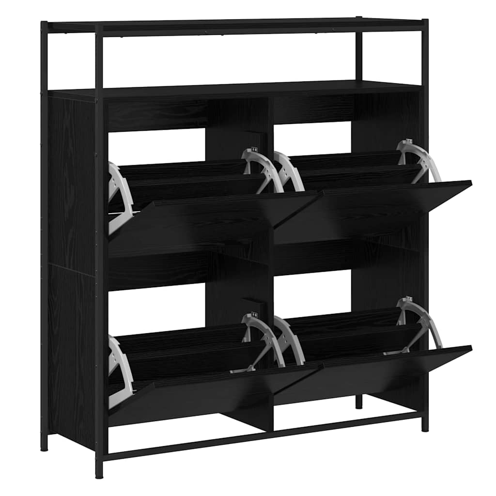 Schuhschrank Schwarze Eiche 100 x 34 x 112 cm Holzwerkstoff