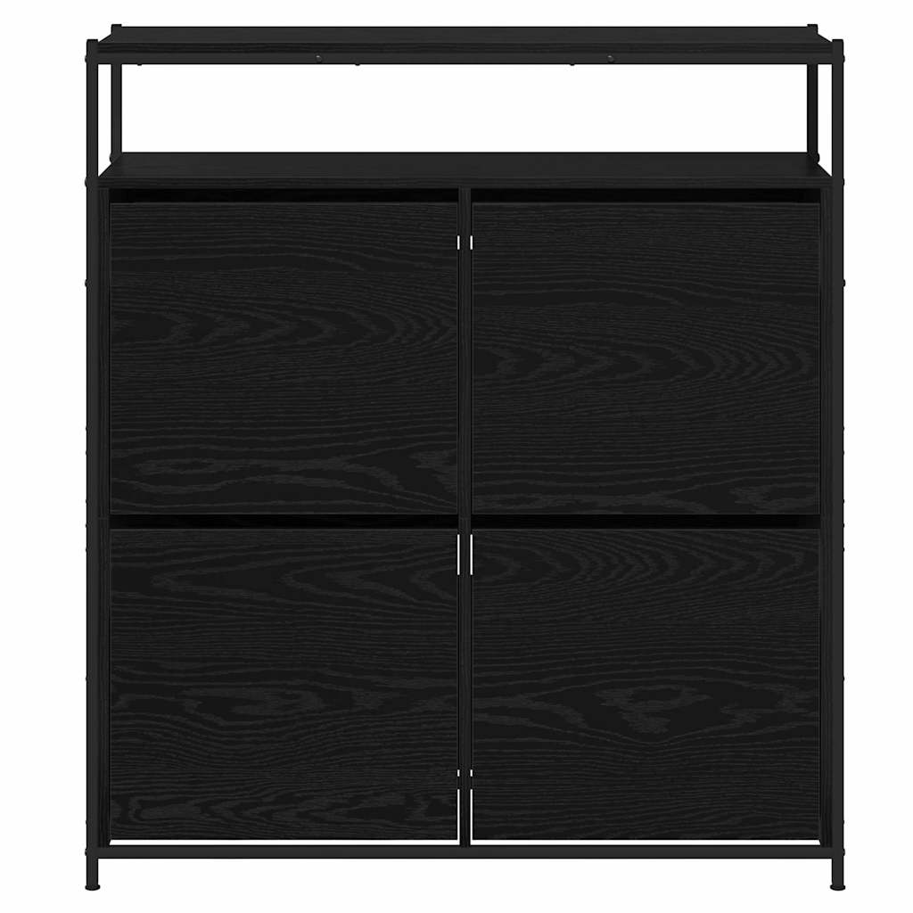 Schuhschrank Schwarze Eiche 100 x 34 x 112 cm Holzwerkstoff