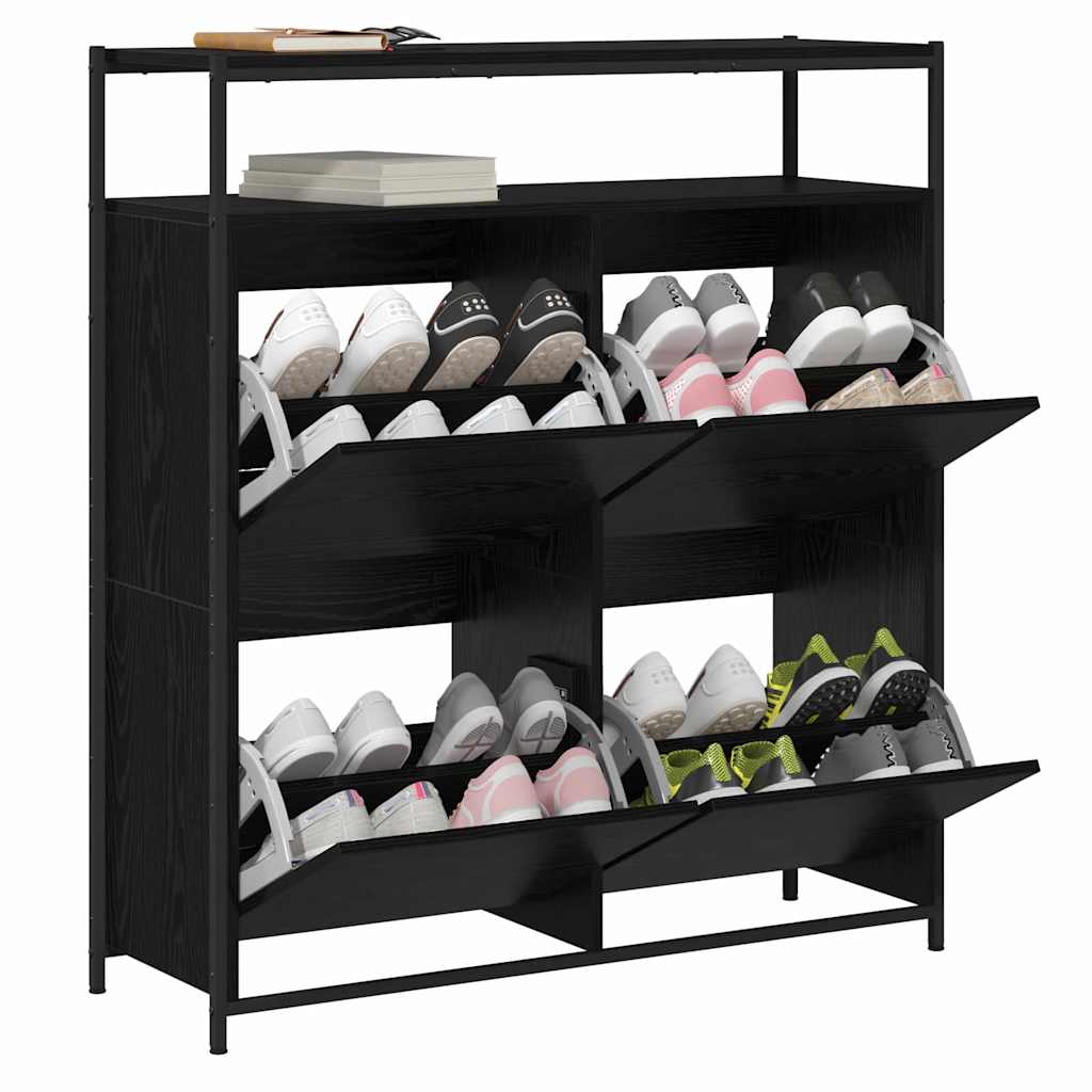 Schuhschrank Schwarze Eiche 100 x 34 x 112 cm Holzwerkstoff