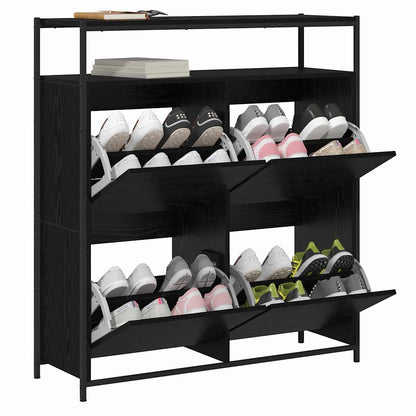 Schuhschrank Schwarze Eiche 100 x 34 x 112 cm Holzwerkstoff