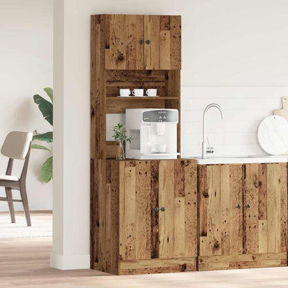 Küchenschrank mit Regal Altholz 60 x 50 x 180 cm Holzwerkstoff