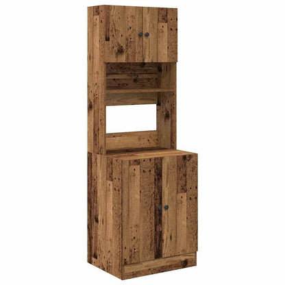 Küchenschrank mit Regal Altholz 60 x 50 x 180 cm Holzwerkstoff