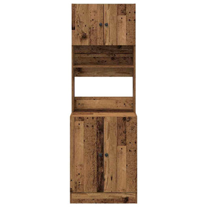 Küchenschrank mit Regal Altholz 60 x 50 x 180 cm Holzwerkstoff