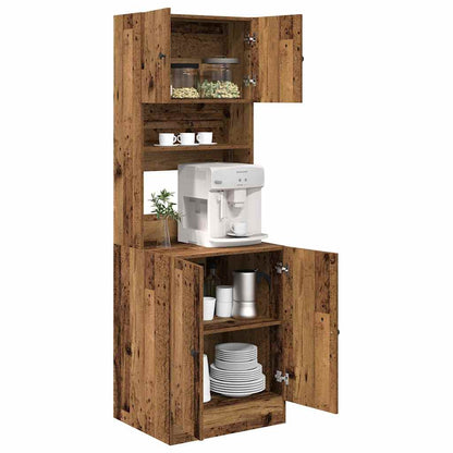 Küchenschrank mit Regal Altholz 60 x 50 x 180 cm Holzwerkstoff