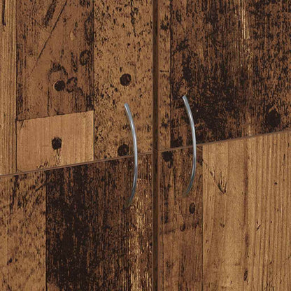 Highboard aus altem Holz 60 x 32 x 153 cm - aus Holzwerkstoff gemacht.