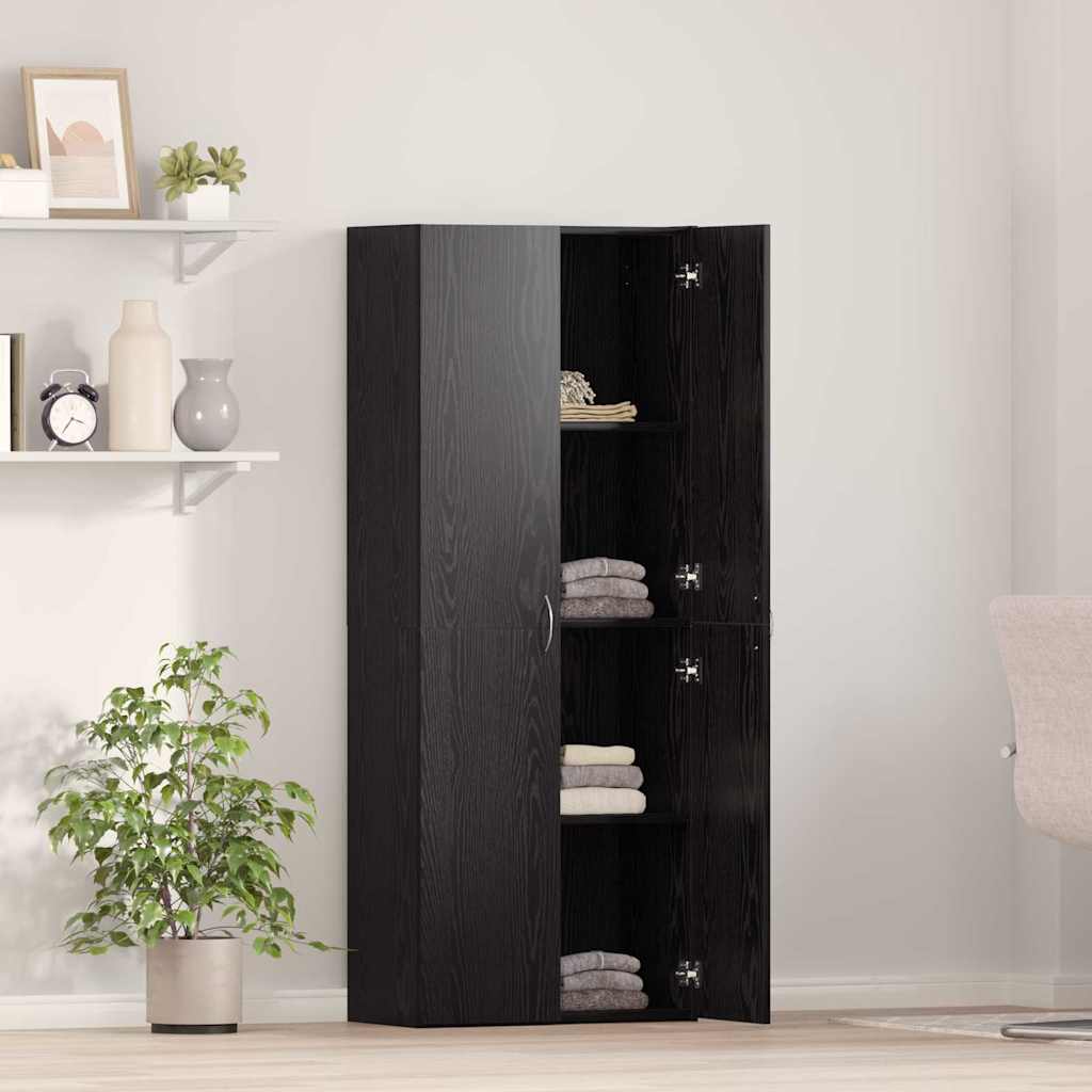 Hochkommode Schwarze Eiche - 60 x 32 x 153 cm - Holzwerkstoff