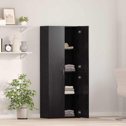 Hochkommode Schwarze Eiche - 60 x 32 x 153 cm - Holzwerkstoff