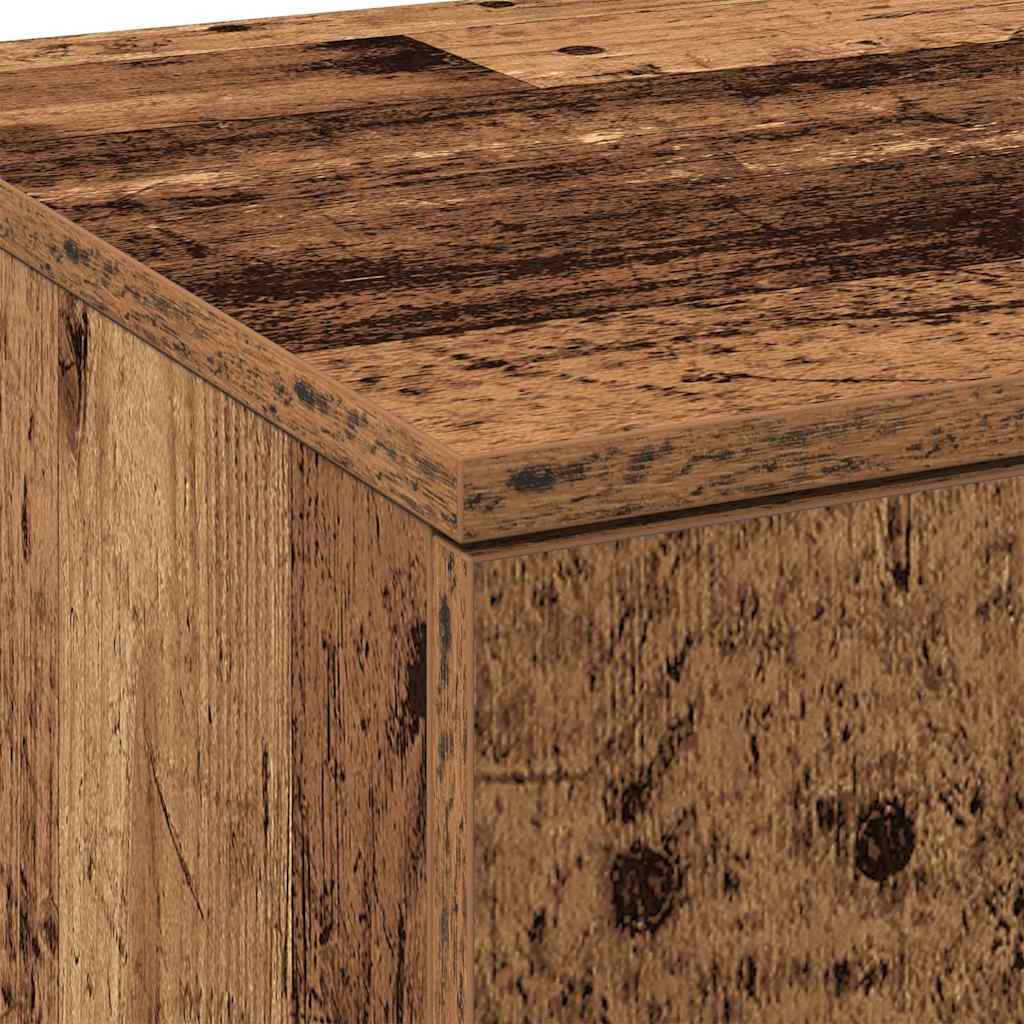 Highboard Altholz 80 x 35 x 180 cm Holzwerkstoff