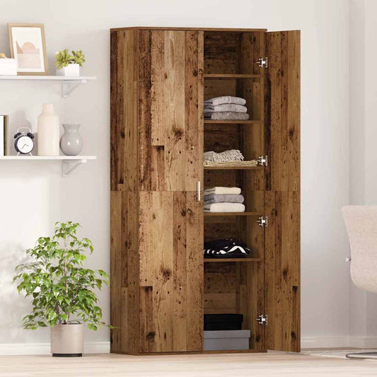Highboard Altholz 80 x 35 x 180 cm Holzwerkstoff