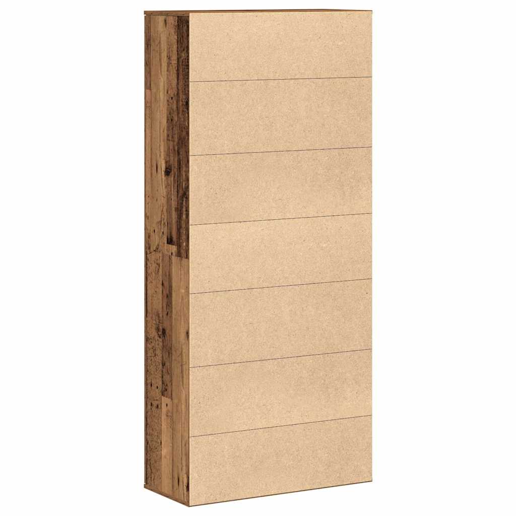 Highboard Altholz 80 x 35 x 180 cm Holzwerkstoff