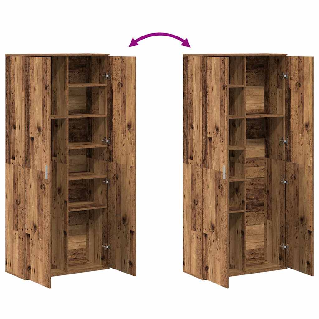 Highboard Altholz 80 x 35 x 180 cm Holzwerkstoff