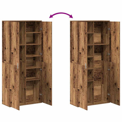 Highboard Altholz 80 x 35 x 180 cm Holzwerkstoff