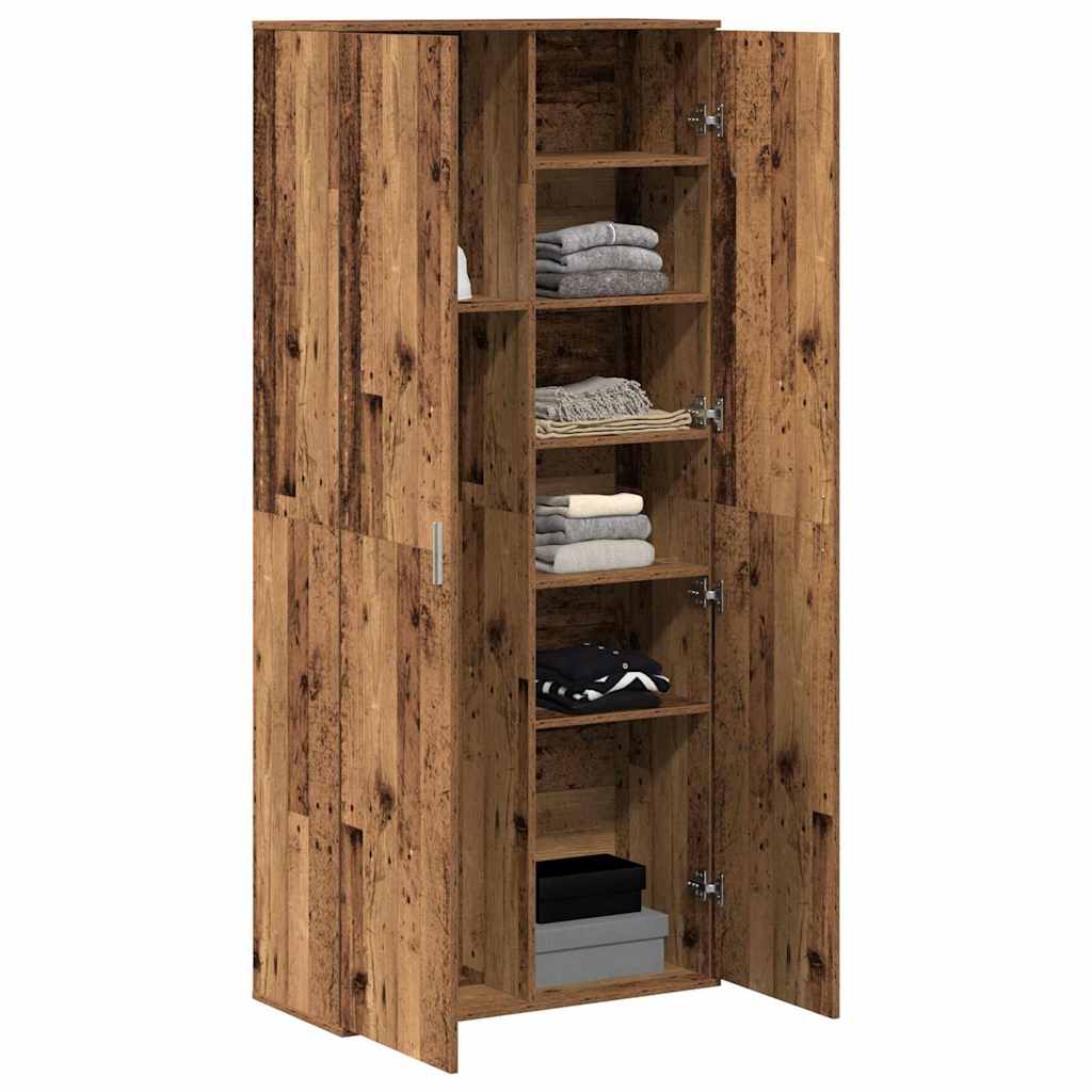Highboard Altholz 80 x 35 x 180 cm Holzwerkstoff