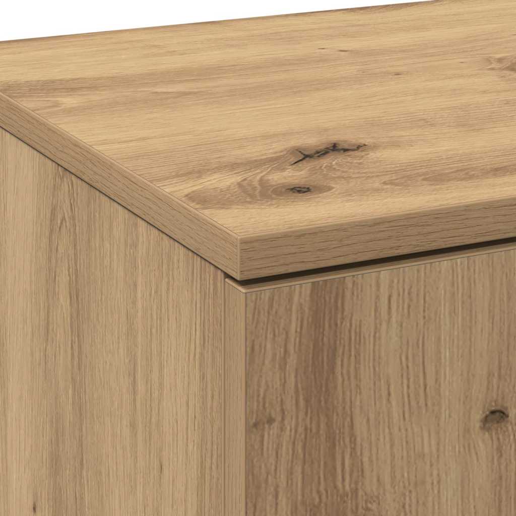 Highboard Eiche handwerklich 80 x 35 x 180 cm Holzwerkstoff