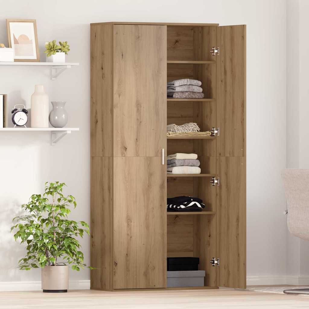 Highboard Eiche handwerklich 80 x 35 x 180 cm Holzwerkstoff
