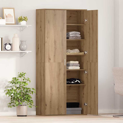 Highboard Eiche handwerklich 80 x 35 x 180 cm Holzwerkstoff