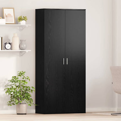 Highboard Schwarze Eiche 80 x 35 x 180 cm Holzwerkstoff