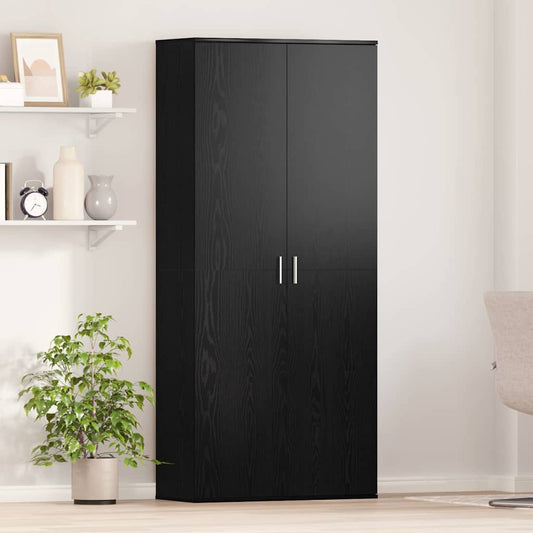 Highboard Schwarze Eiche 80 x 35 x 180 cm Holzwerkstoff