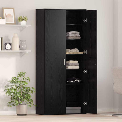 Highboard Schwarze Eiche 80 x 35 x 180 cm Holzwerkstoff
