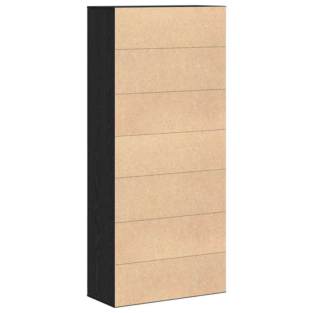 Highboard Schwarze Eiche 80 x 35 x 180 cm Holzwerkstoff