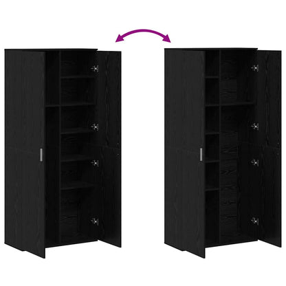 Highboard Schwarze Eiche 80 x 35 x 180 cm Holzwerkstoff