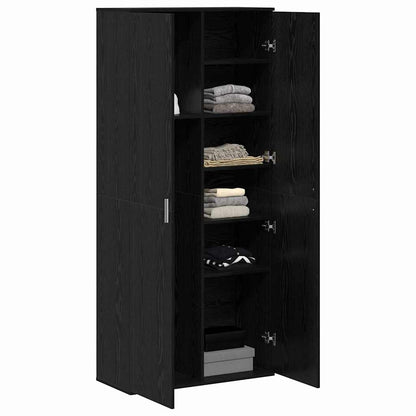 Highboard Schwarze Eiche 80 x 35 x 180 cm Holzwerkstoff