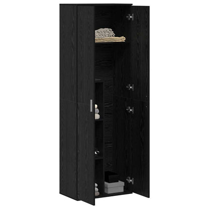 Highboard Schwarze Eiche 60 x 35 x 180 cm Holzwerkstoff