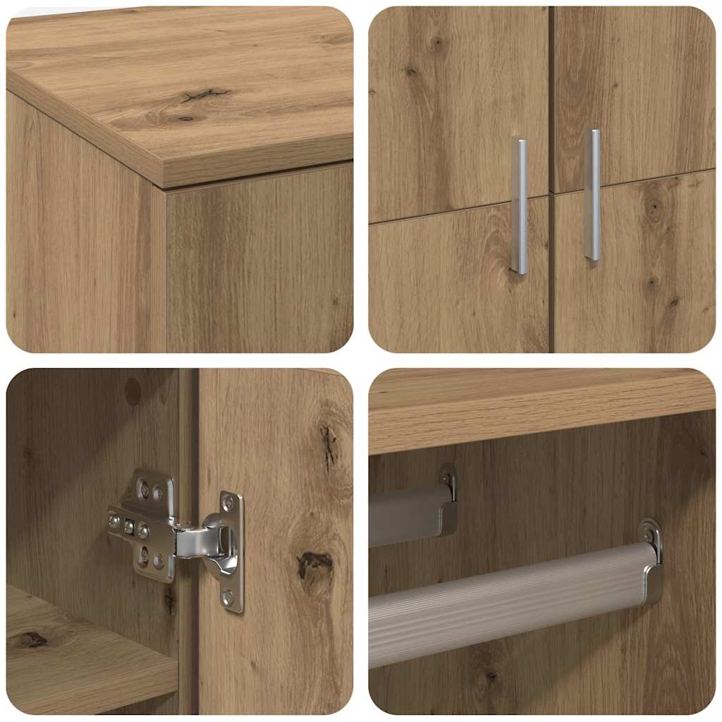 Hochschrank Eiche handwerklich 80 x 39 x 178 cm Holzwerkstoff