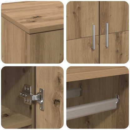 Hochschrank Eiche handwerklich 80 x 39 x 178 cm Holzwerkstoff