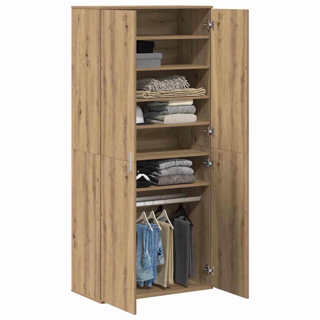 Hochschrank Eiche handwerklich 80 x 39 x 178 cm Holzwerkstoff
