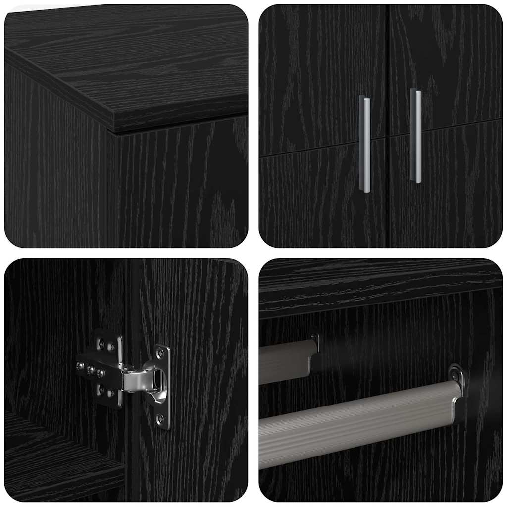 Hochschrank Schwarze Eiche 80 x 39 x 178 cm Holzwerkstoff