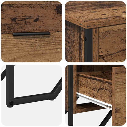 Kommode mit Speicher Altholz 91 x 35,5 x 74,5 cm Holzwerkstoff