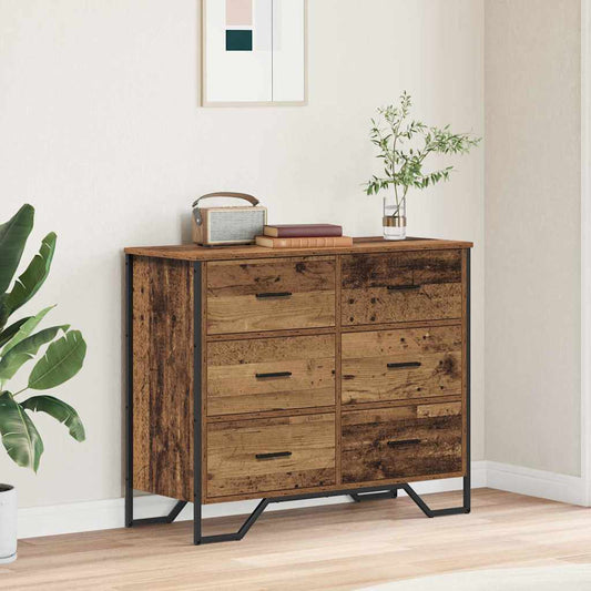 Kommode mit Speicher Altholz 91 x 35,5 x 74,5 cm Holzwerkstoff