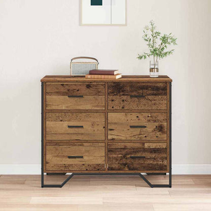 Kommode mit Speicher Altholz 91 x 35,5 x 74,5 cm Holzwerkstoff
