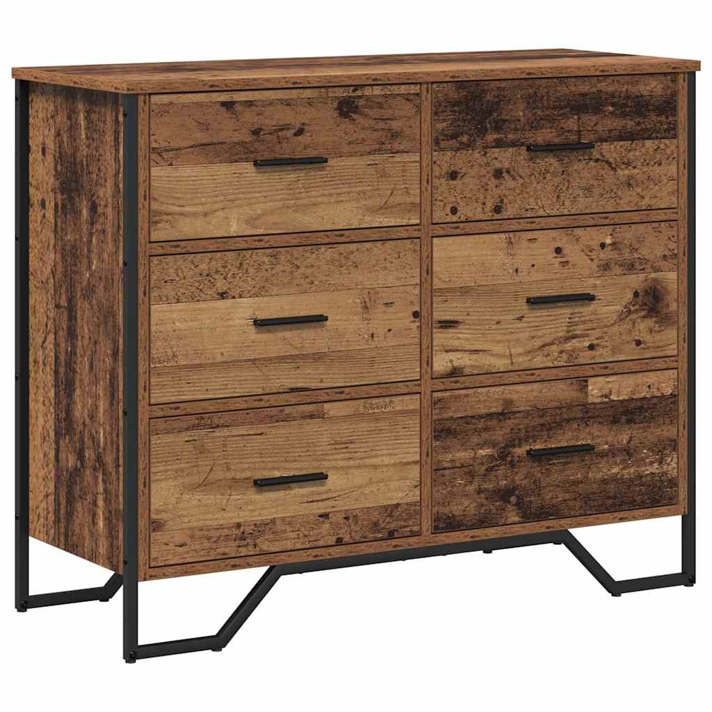 Kommode mit Speicher Altholz 91 x 35,5 x 74,5 cm Holzwerkstoff