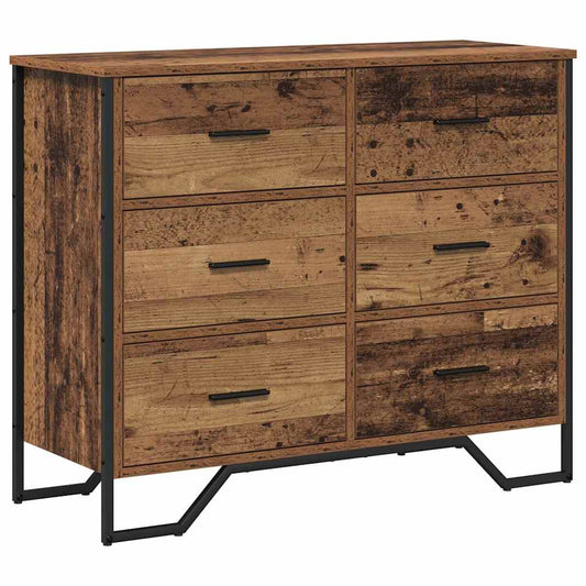 Kommode mit Speicher Altholz 91 x 35,5 x 74,5 cm Holzwerkstoff