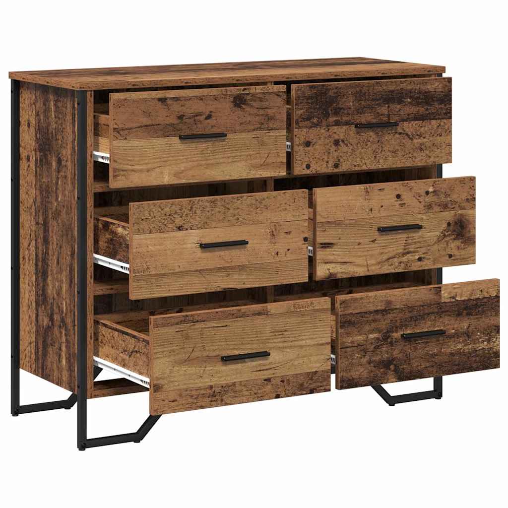 Kommode mit Speicher Altholz 91 x 35,5 x 74,5 cm Holzwerkstoff