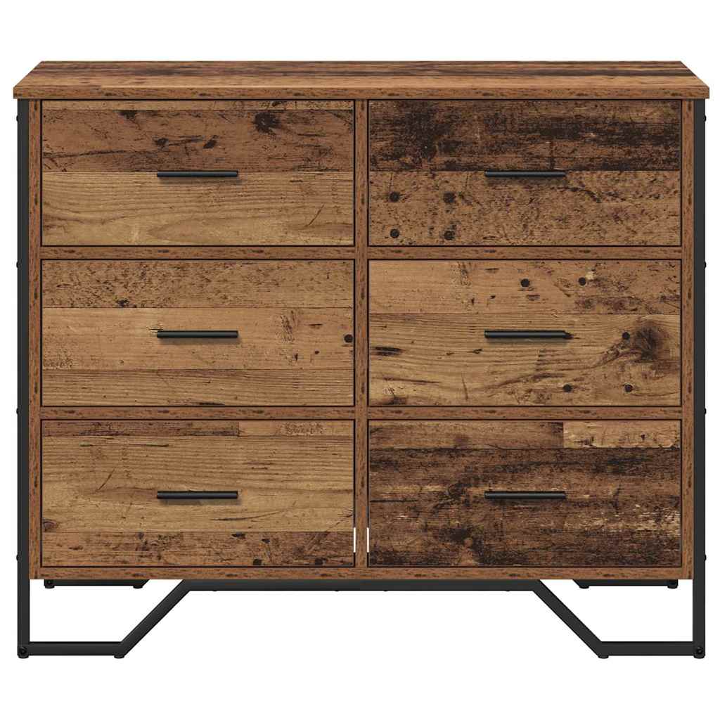Kommode mit Speicher Altholz 91 x 35,5 x 74,5 cm Holzwerkstoff