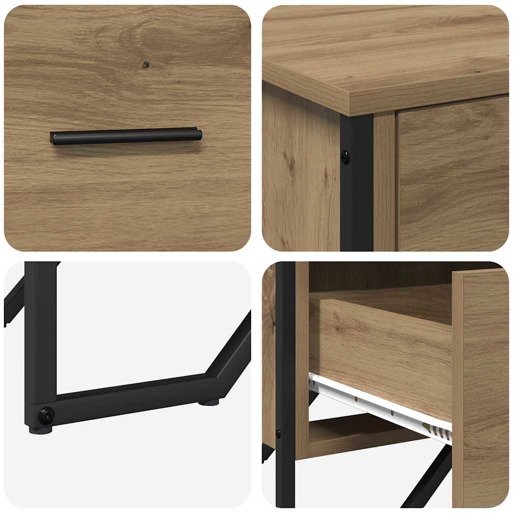 Kommode Eiche handwerklich 91 x 35,5 x 74,5 cm Holzwerkstoff