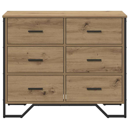 Kommode Eiche handwerklich 91 x 35,5 x 74,5 cm Holzwerkstoff