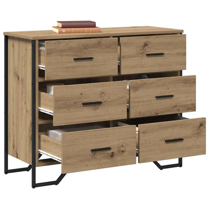 Kommode Eiche handwerklich 91 x 35,5 x 74,5 cm Holzwerkstoff