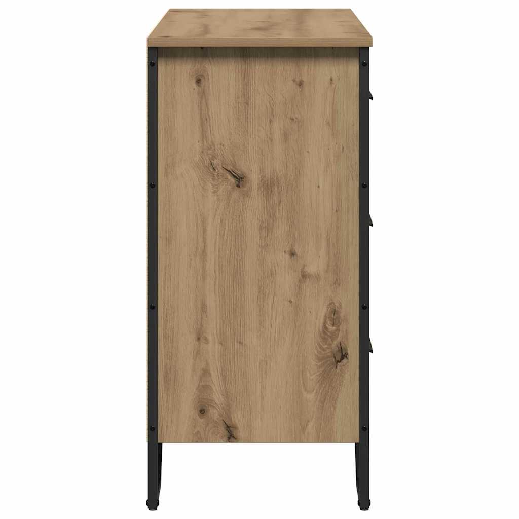 Kommode Eiche handwerklich 91 x 35,5 x 74,5 cm Holzwerkstoff