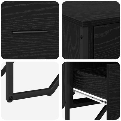 Kommode Schwarze Eiche 91 x 35,5 x 74,5 cm Holzwerkstoff